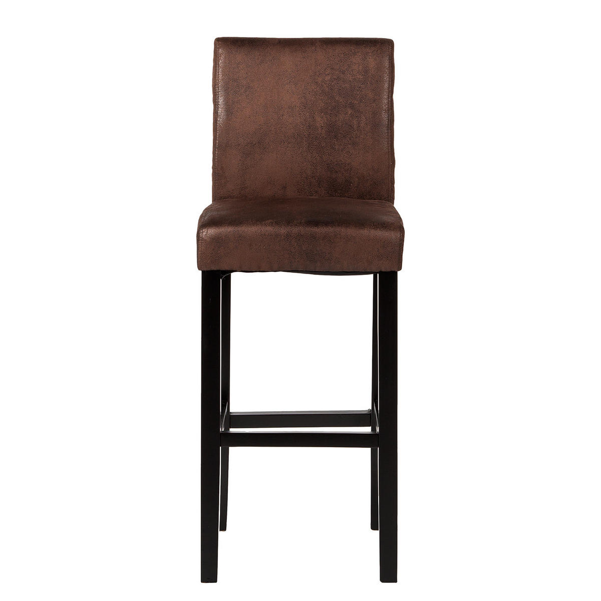 BARSTUHL (2er-Set) - Braun - Microfaser - Gummibaum - 43 x 109 x 53 cm - Braun, Holz/Textil (43/109/53cm) - home24