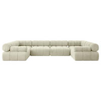WOHNLANDSCHAFT modulares Sofa Birno-U2 - 380x190x70 cm Beige Velours - Beige, Holzwerkstoff/Textil (380/70/190cm) - ALTDECOR