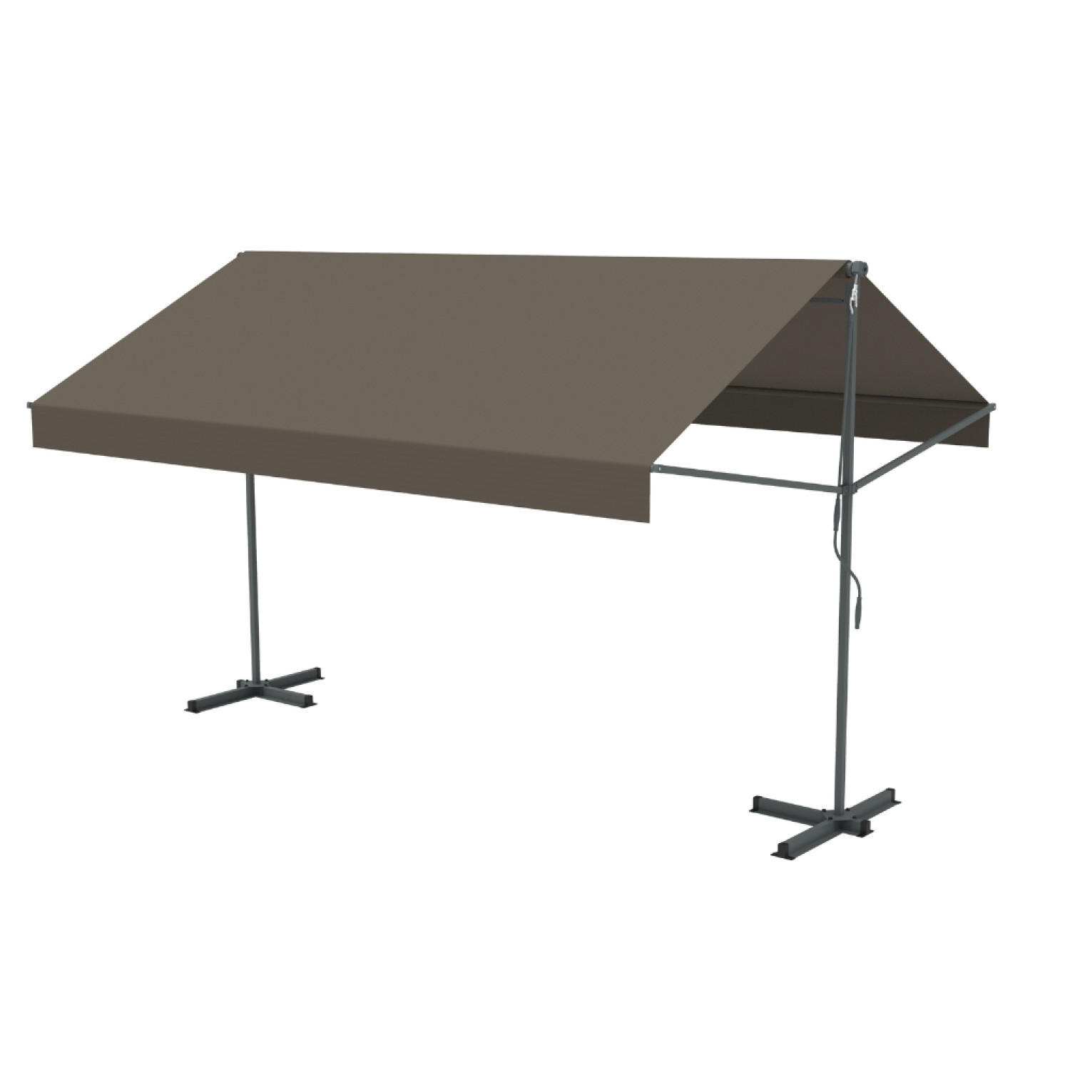 MARKISE iseo grau 2 78 x 1 5 m aus aluminium manuell - Grau, Metall (300/200/295cm) - Concept Usine