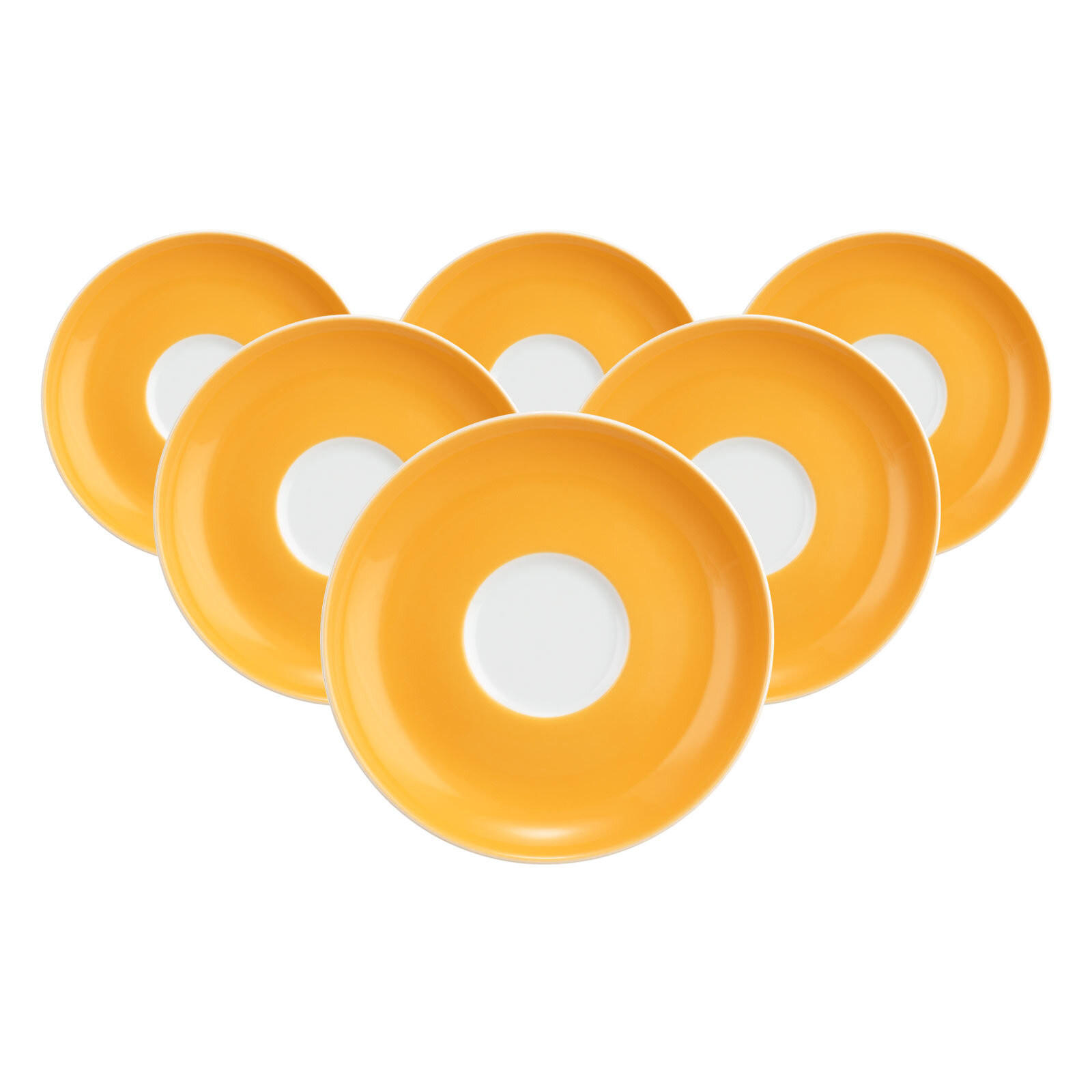 TEEUNTERTASSEN Liberty Pure Colors Mango Orange ø 13 cm 6er Set - Orange, Keramik (13cm) - Seltmann Weiden