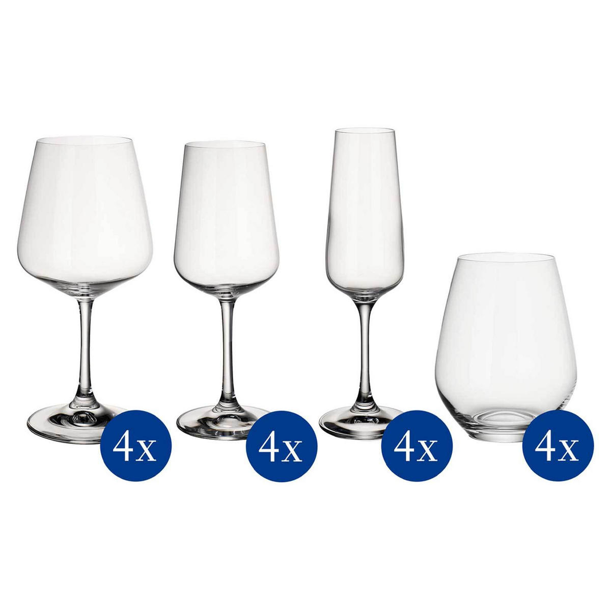 WEIN- UND SEKTGLÄSER Ovid transparent 16er Set - Transparent, Glas - Villeroy & Boch