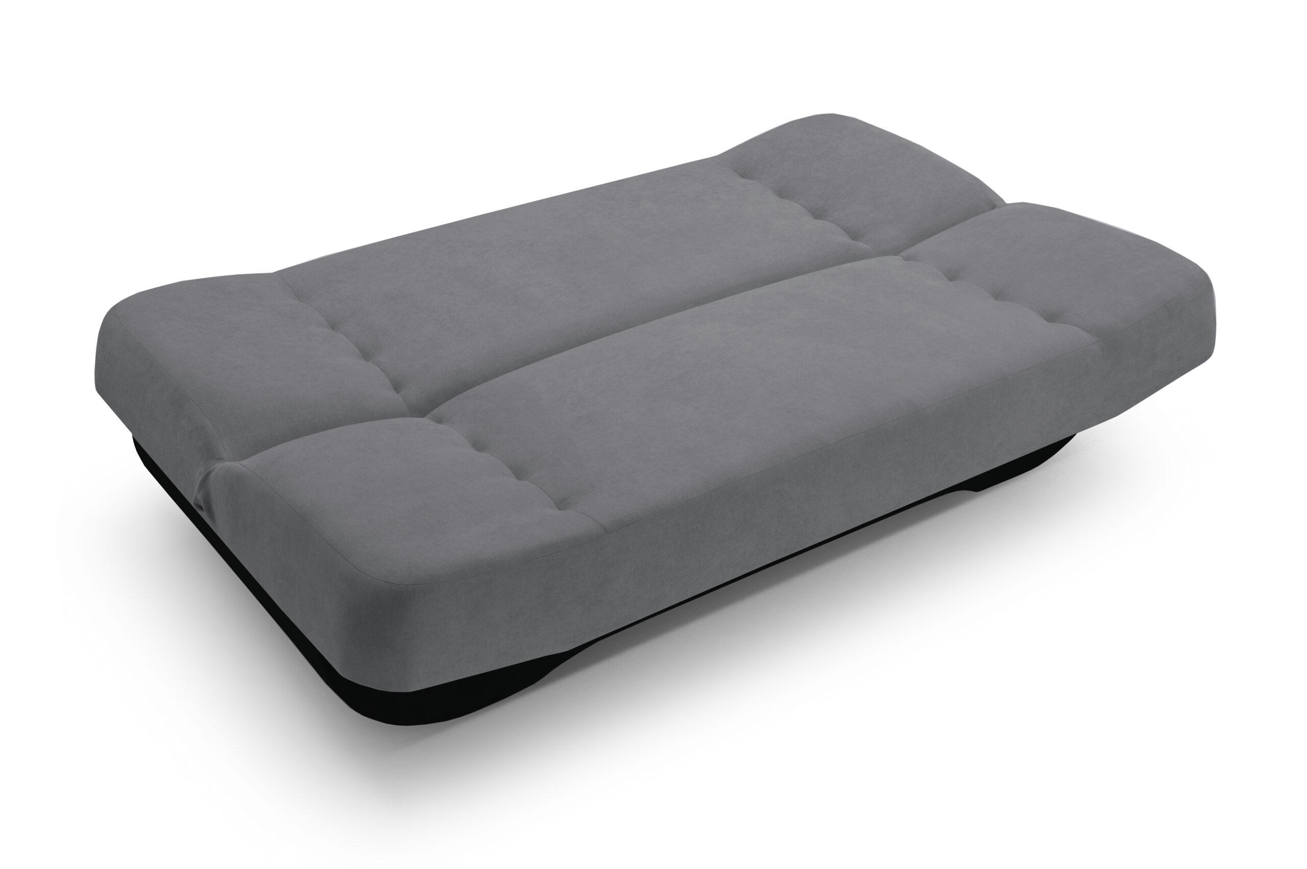 SCHLAFSOFA -PAFOS (Grau + Schwarz Kunstleder) - Schwarz, Holz (192/90/87cm) - Möblo