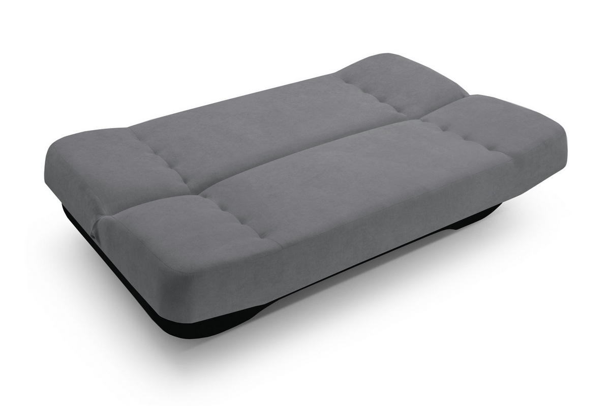 SCHLAFSOFA -PAFOS (Grau + Schwarz Kunstleder) - Schwarz, Holz (192/90/87cm) - Möblo