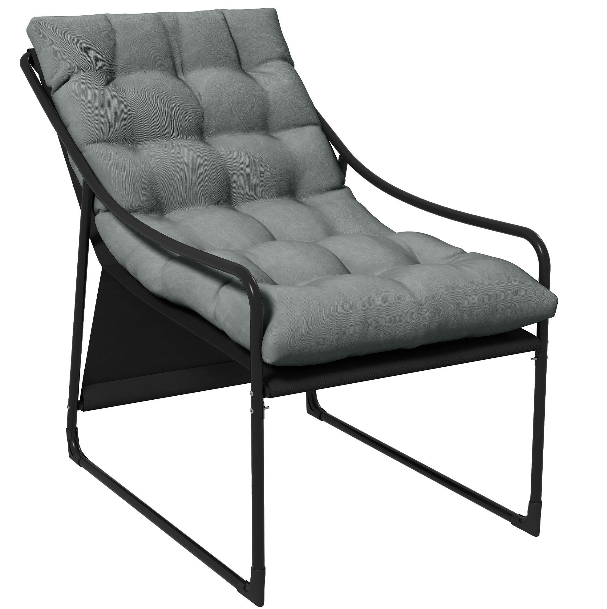 Modfu ZAHRADNÍ křeslo z oceli 110x62x88 cm šedé s područkami a silným sedákem