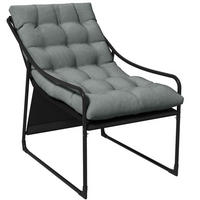 SONNENLIEGE aus Stahl 62x110x88cm in Grau mit 10 cm Sitzkissen - Grau, Metall (62/88/110cm) - Modfu