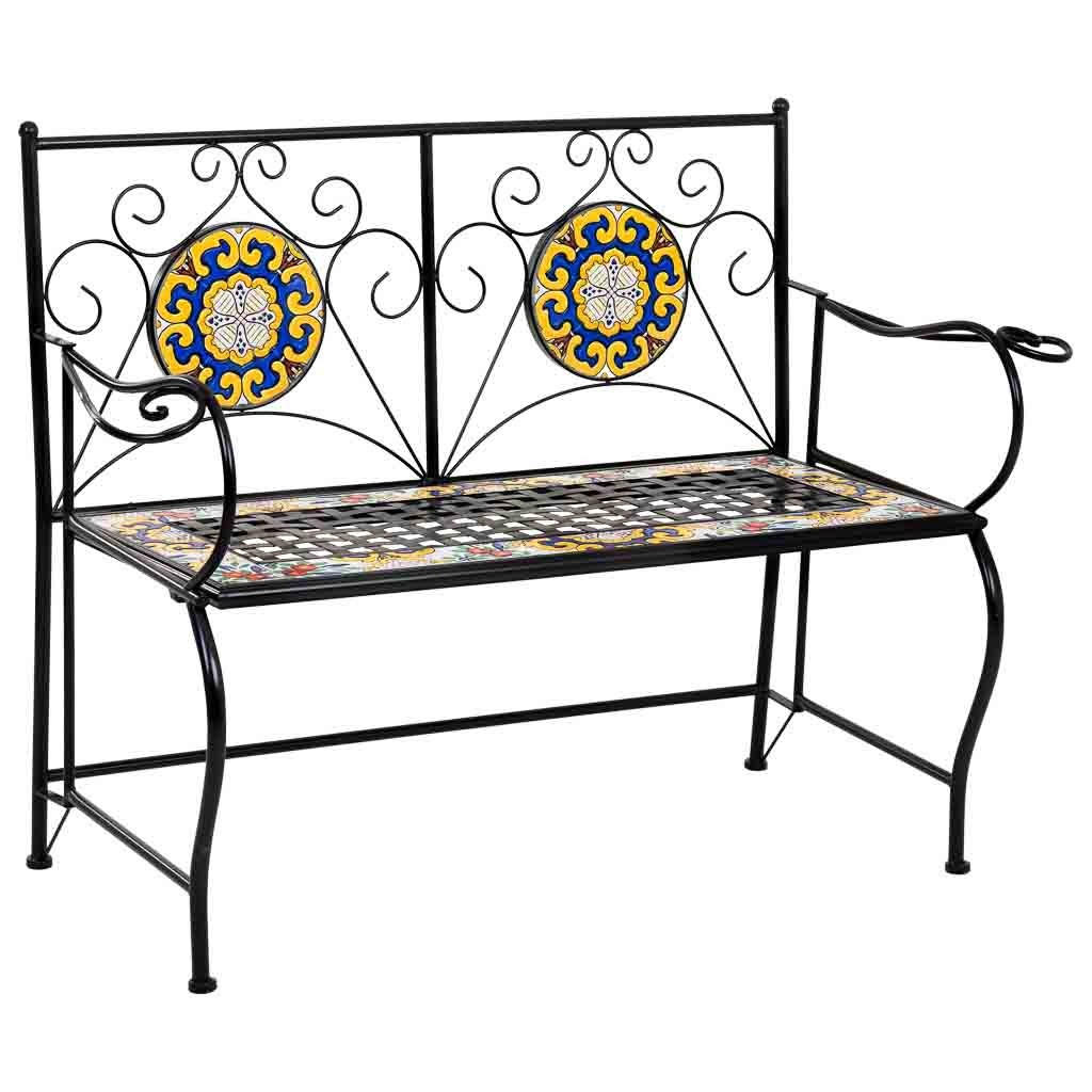 BANK, schwarz, 110x50x88cm - Schwarz, Metall (110/88/50cm) - Wanderlust