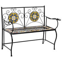 BANK, schwarz, 110x50x88cm - Schwarz, Metall (110/88/50cm) - Wanderlust