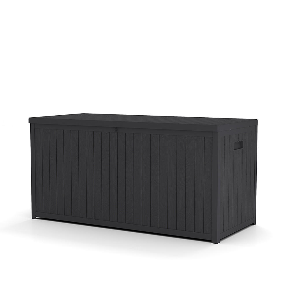 GARTENBOX 430L Abschließbar Wasserdicht Kunststoff Schwarz - Schwarz, Kunststoff (125/61.5/56cm) - Livingandhome