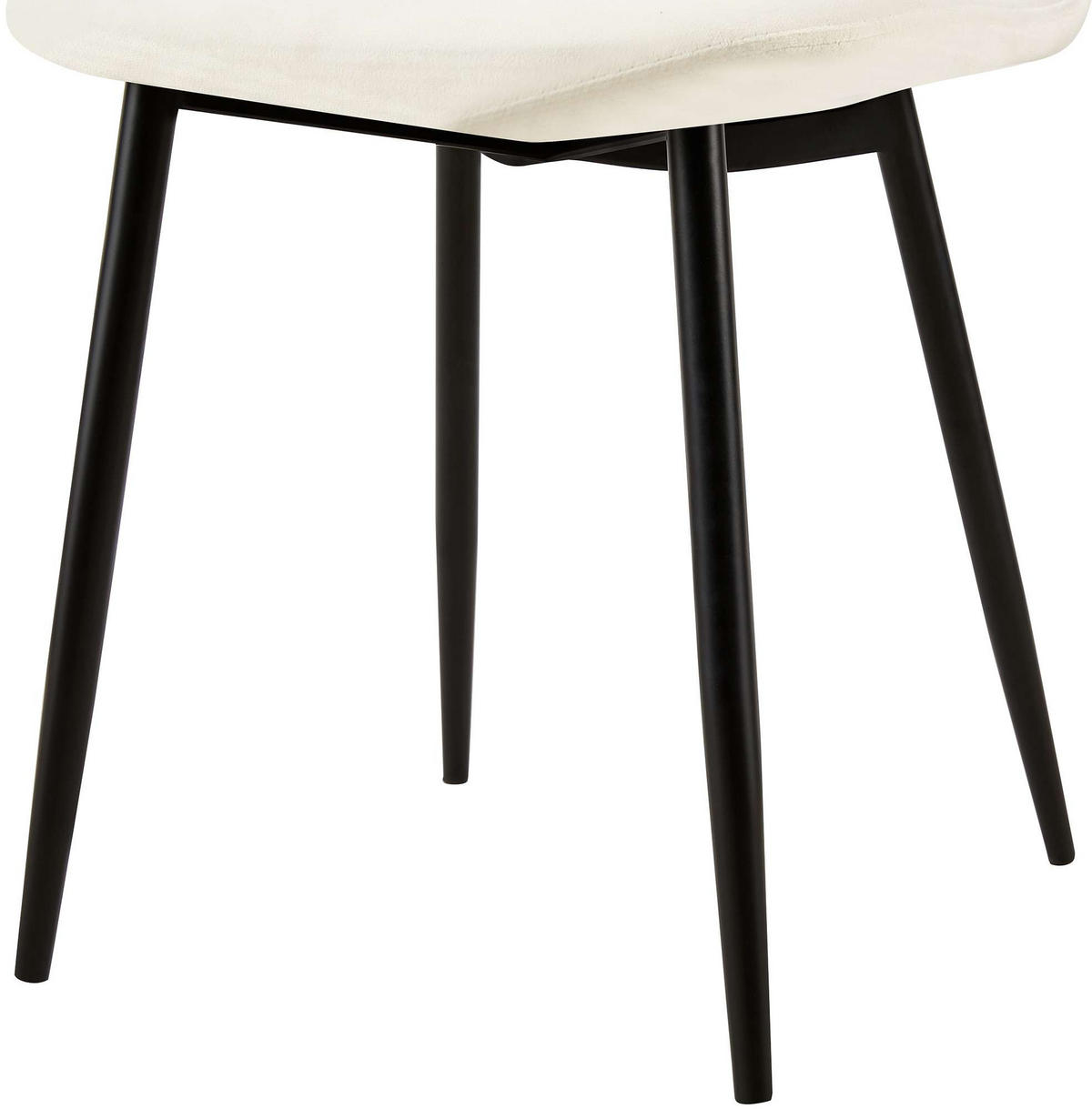 STUHL Samt Cremeweiß - Schwarz/Weiß, Textil/Metall (44/88/54cm) - CLP