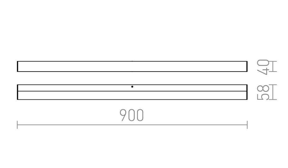 WANDLEUCHTE LEVIA 90 Aluminium 18 W IP44 - Silberfarben, Metall (6/4/90cm) - Rendl