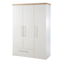 KLEIDERSCHRANK Nele - Weiß, Holzwerkstoff/Metall (136/195/51.5cm) - Roba