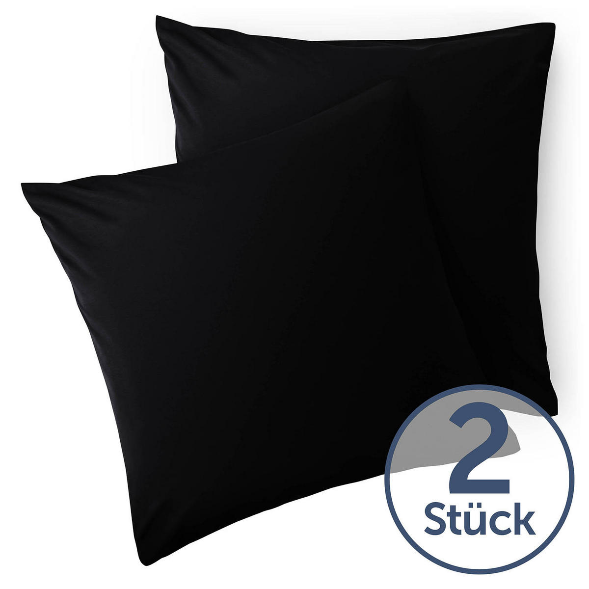 KISSENBEZUG Ellen 65/65 cm, 2er-Set, Schwarz - Schwarz, Textil (65/65cm) - Blumtal
