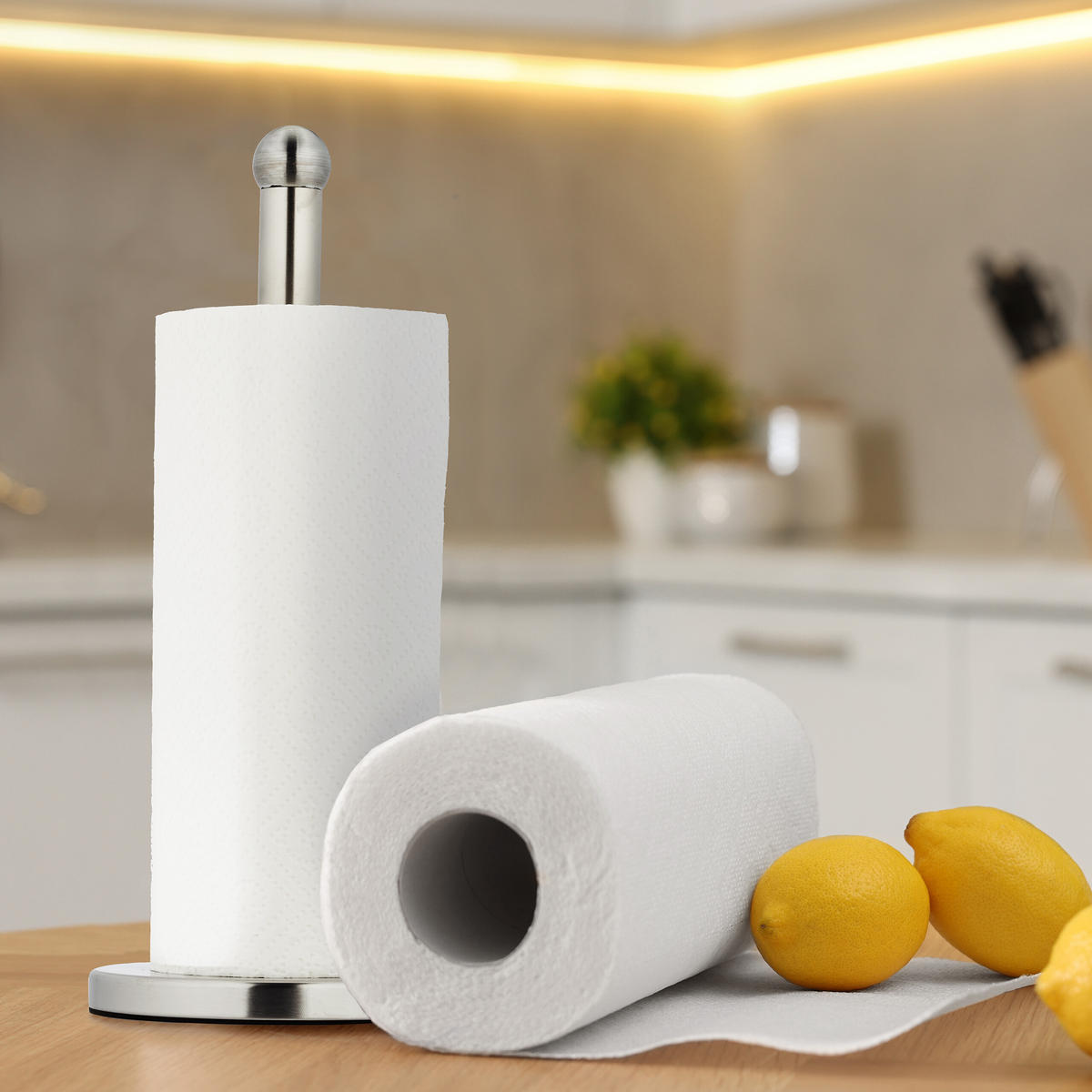 KÜCHENROLLENHALTER - Silberfarben, Metall (15/35/15cm) - Relaxdays