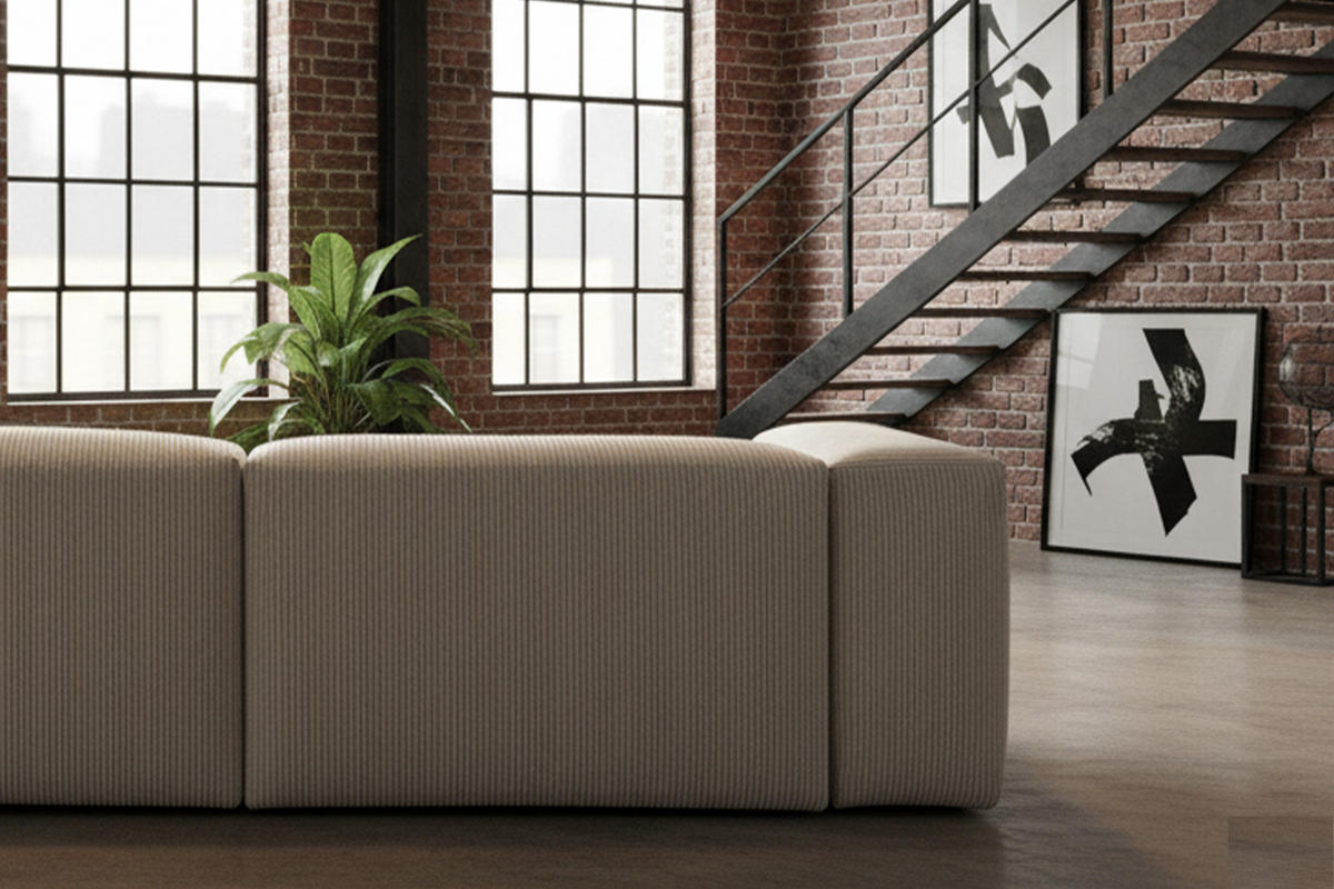 SOFA CELESTE Hellgrau Cord - Hellgrau/Schwarz, Kunststoff/Textil (302/72/114cm) - KAWOLA