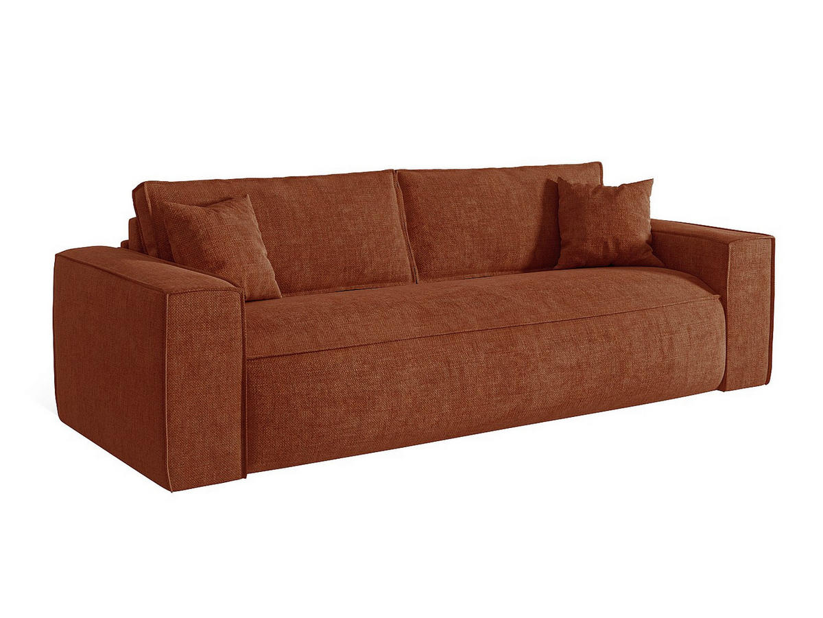 SCHLAFSOFA - 4 Personen - stoff - terracotta Amelia - Terracotta, Kunststoff/Textil (236/80/105cm) - Vente-Unique