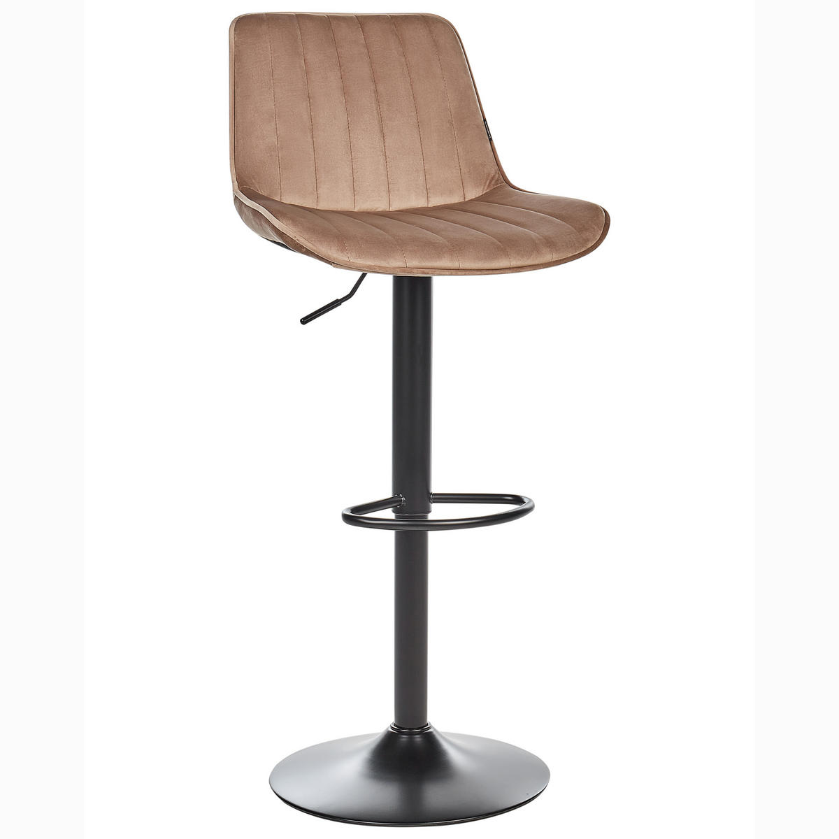 BARHOCKER 2er-Set Hellbraun Dubrovnik - Schwarz/Braun, Textil (51/88/54cm) - Beliani