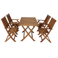 KLAPPGARTEN-GARNITUR Togula, Gartenessgruppe für 4 Personen, GartenGARTEN-GARNITUR aus Akazie geölt, klappbar, FSC®-zertifiziert - Braun, Holz - TPFGarden