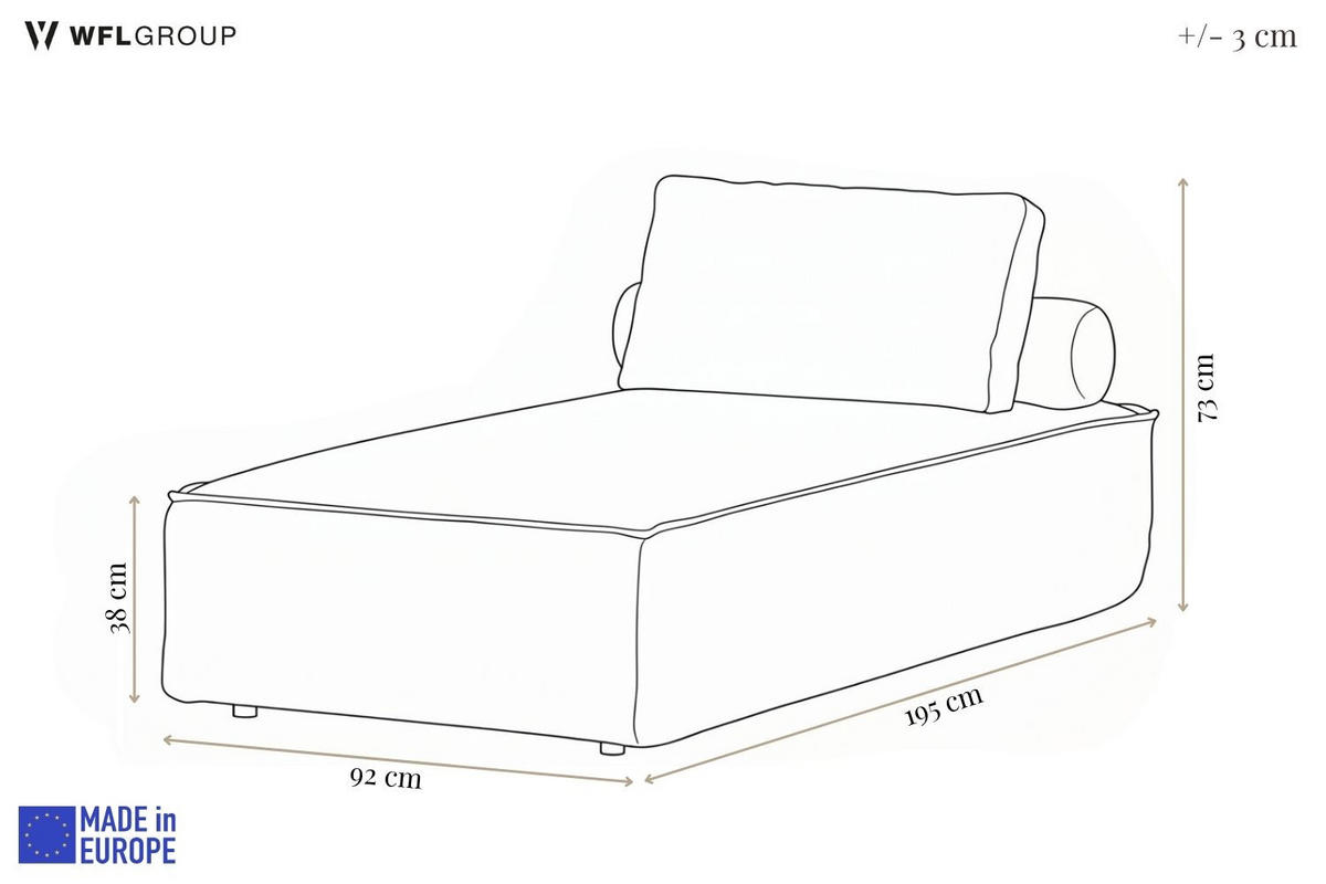 GARTENLIEGE Lorento 2er-Set Outdoor Polster-Doppelliege, Hellgrau Kunstleder 184/73/195 cm - Hellgrau, Textil (92/73/195cm) - WFL GROUP