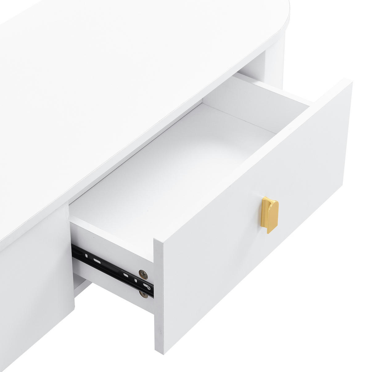 LOWBOARD 174/35/41 cm Weiß/Gold aus MDF mit 3 Schubladen - Weiß, Holzwerkstoff (35/41/174cm) - OKMYHOME