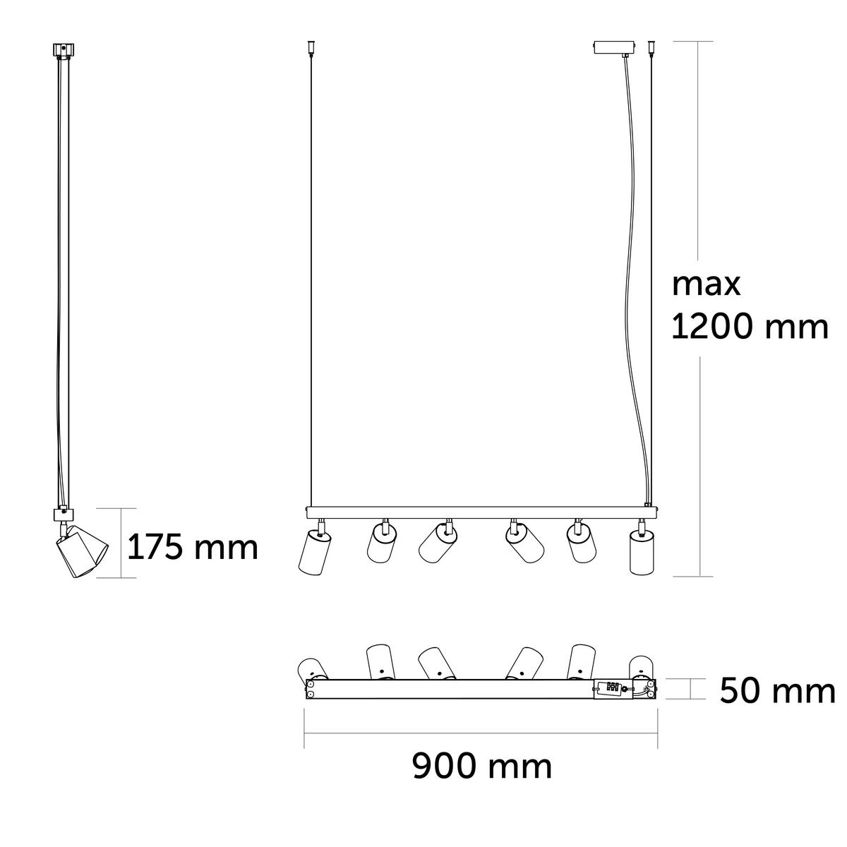 HÄNGELEUCHTE Form XL X6 - Grau, Metall (10/90/21cm) - Lumicom