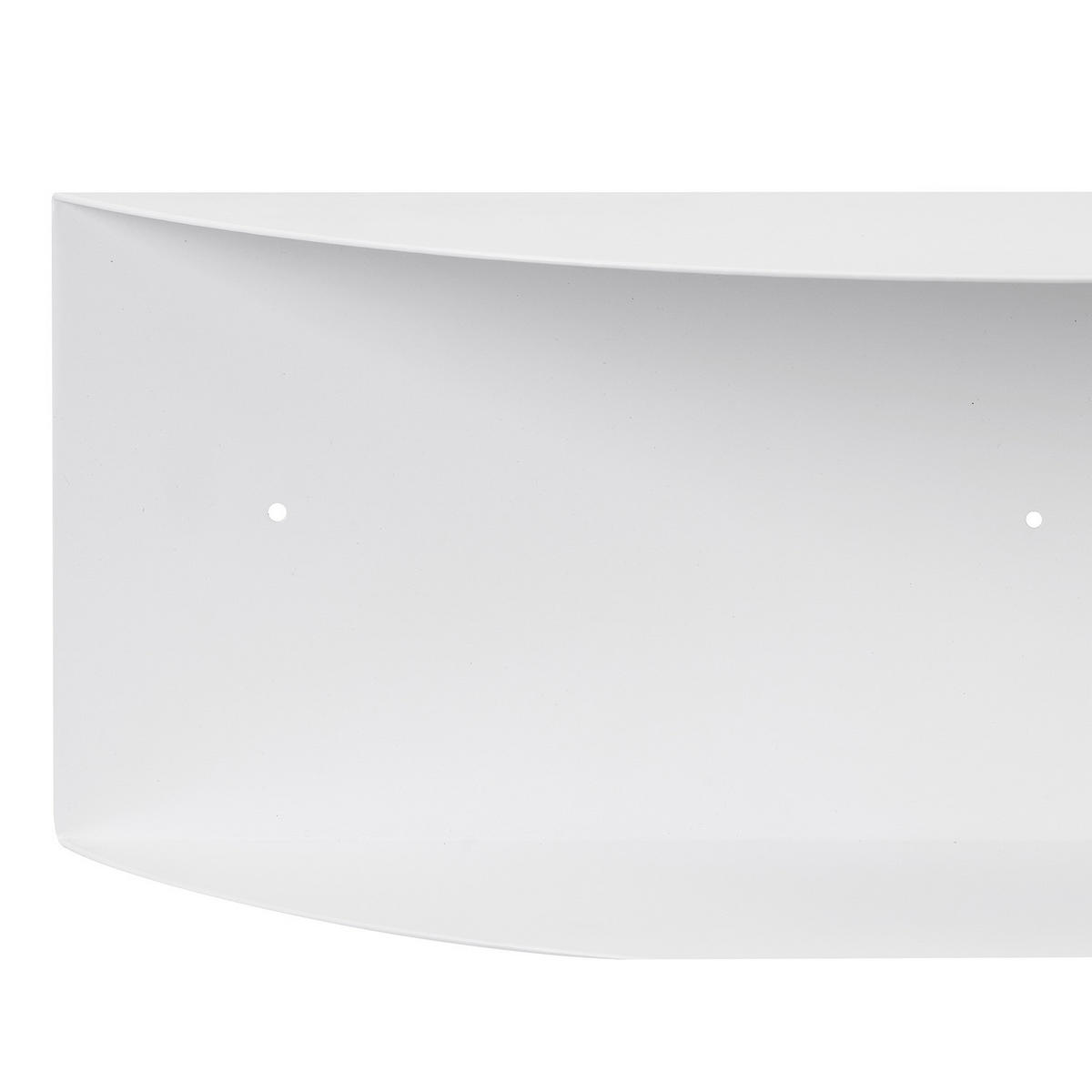 WANDBOARD - Halbrund - Eisen - Weiß, Metall (60/20/20cm) - home24