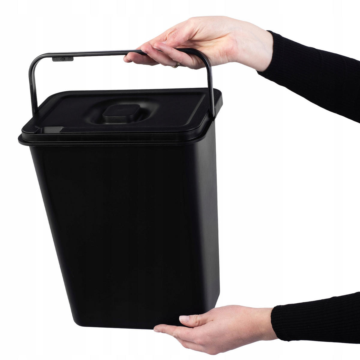 ABFALLEIMER, 10L, Schwarz - Schwarz, Kunststoff (18/33cm) - KADAX