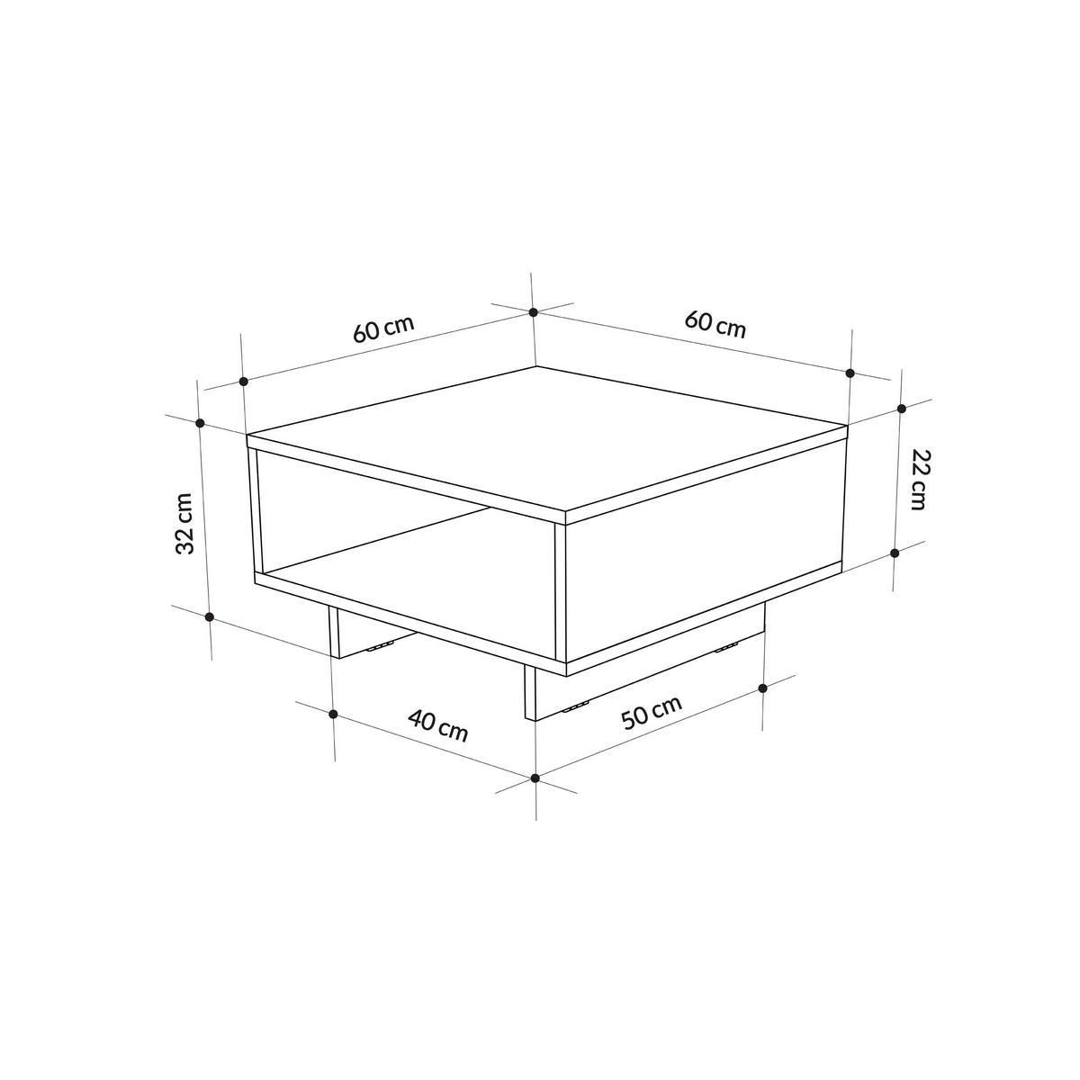 COUCHTISCH Hola Eiche 60/32/60cm - Eichefarben, Holzwerkstoff (60/60/32cm) - Decortie