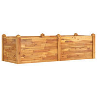 HOCHBEET aus Akazienholz LARRY | 160x60x44cm, unten offen - Braun, Holz (160/44/60cm) - DELUKE