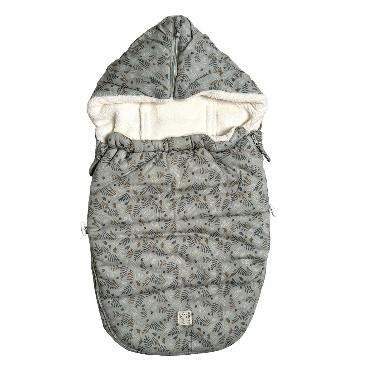 BABYSCHALENFUSSSACK Jersey Hood Winter, forrest green - Salbeigrün, Textil (40/5/80cm) - Kaiserbaby