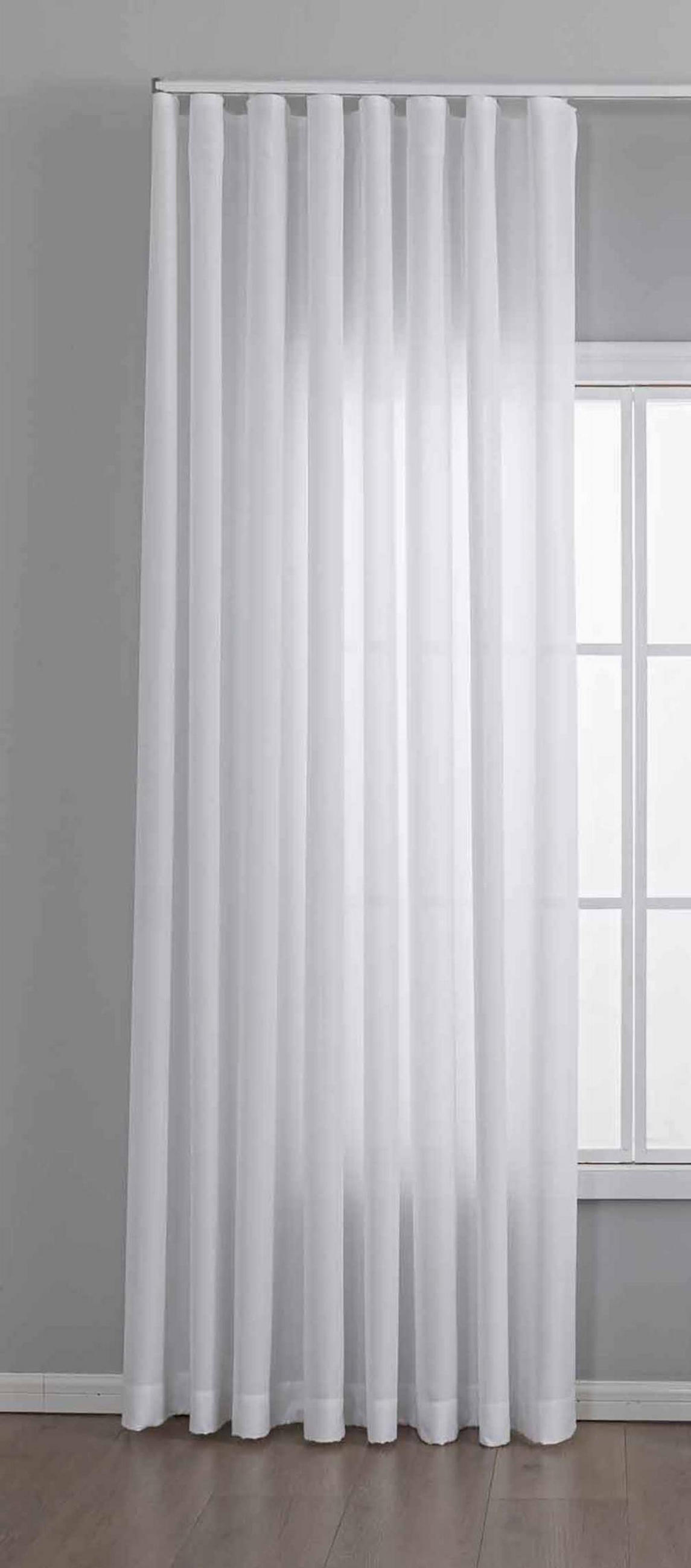 GARDINE Wellenvorhang Wien 245x300 cm Weiß - Weiß, Textil (300/245cm) - Gardinenbox
