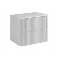 WASCHBECKENUNTERSCHRANK LINEA hängend geriffelt Weiß matt mit Waschtischplatte 60/48/44 cm - Weiß, Holzwerkstoff (60/48.4/43.7cm) - Rodan