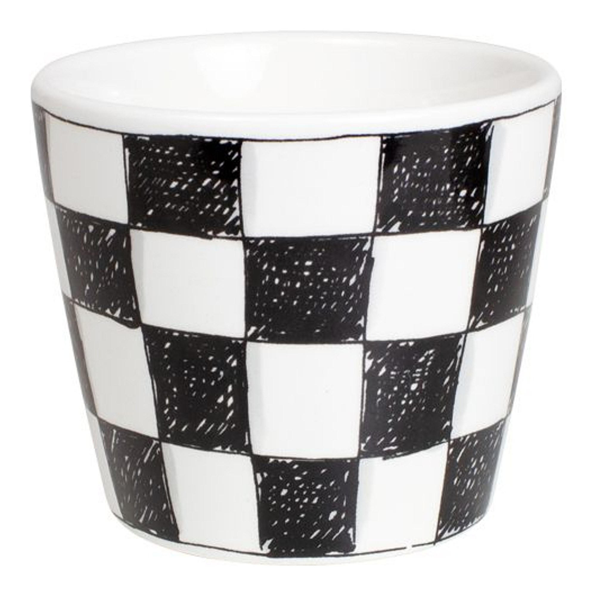 BECHER Kariert in Schwarz - 150 ml - Schwarz, Keramik (0.2L) - Blond Amsterdam