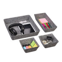 4-DIELNY organizér do zásuvky - sivá, textil (33.5/7.5/33.5cm) - Relaxdays