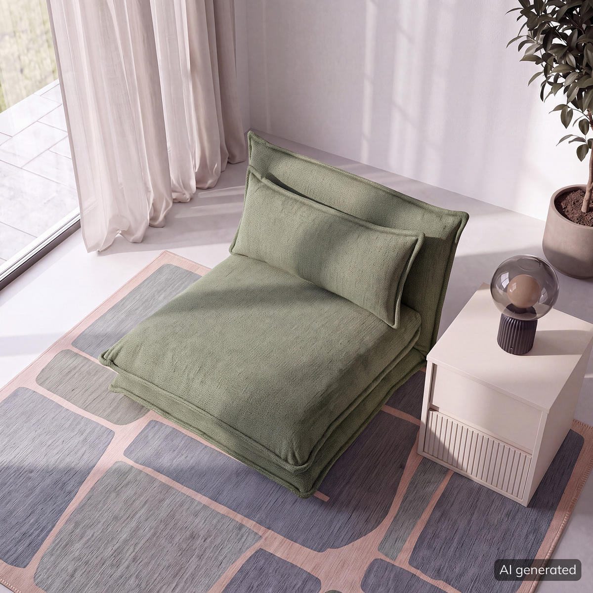 SCHLAFSESSEL - Grün, Textil (78/56/77cm) - home24