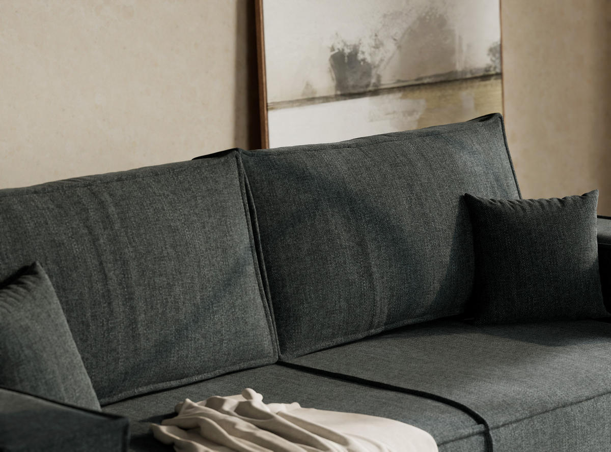 ROZKLÁDACÍ POHOVKA Milos, textil, modrý - modrá/černá, dřevo/kompozitní dřevo (255/70/105cm) - Maison de Reve