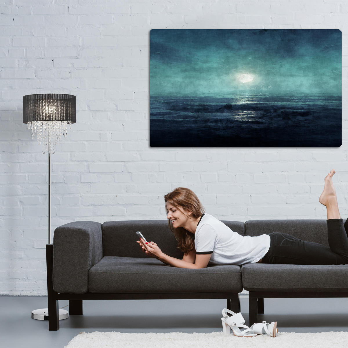 STEHLAMPE - Multicolor, Kunststoff/Textil (37.5/37.5/150cm) - Relaxdays