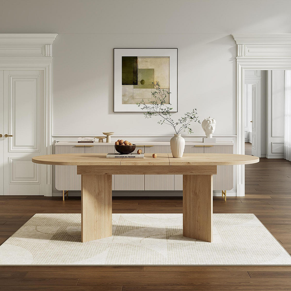 ESSTISCH 140/180 * 90 cm in Eichenfarbe- Ausziehbar - Alteiche, Holz (180/90/75cm) - KOMHTOM