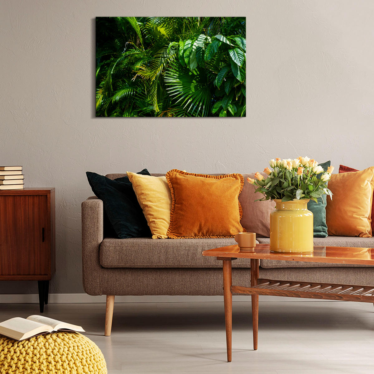 LEINWANDBILD Blätter 90x60 cm - Multicolor, Holz (90/60cm) - LUMASOUL