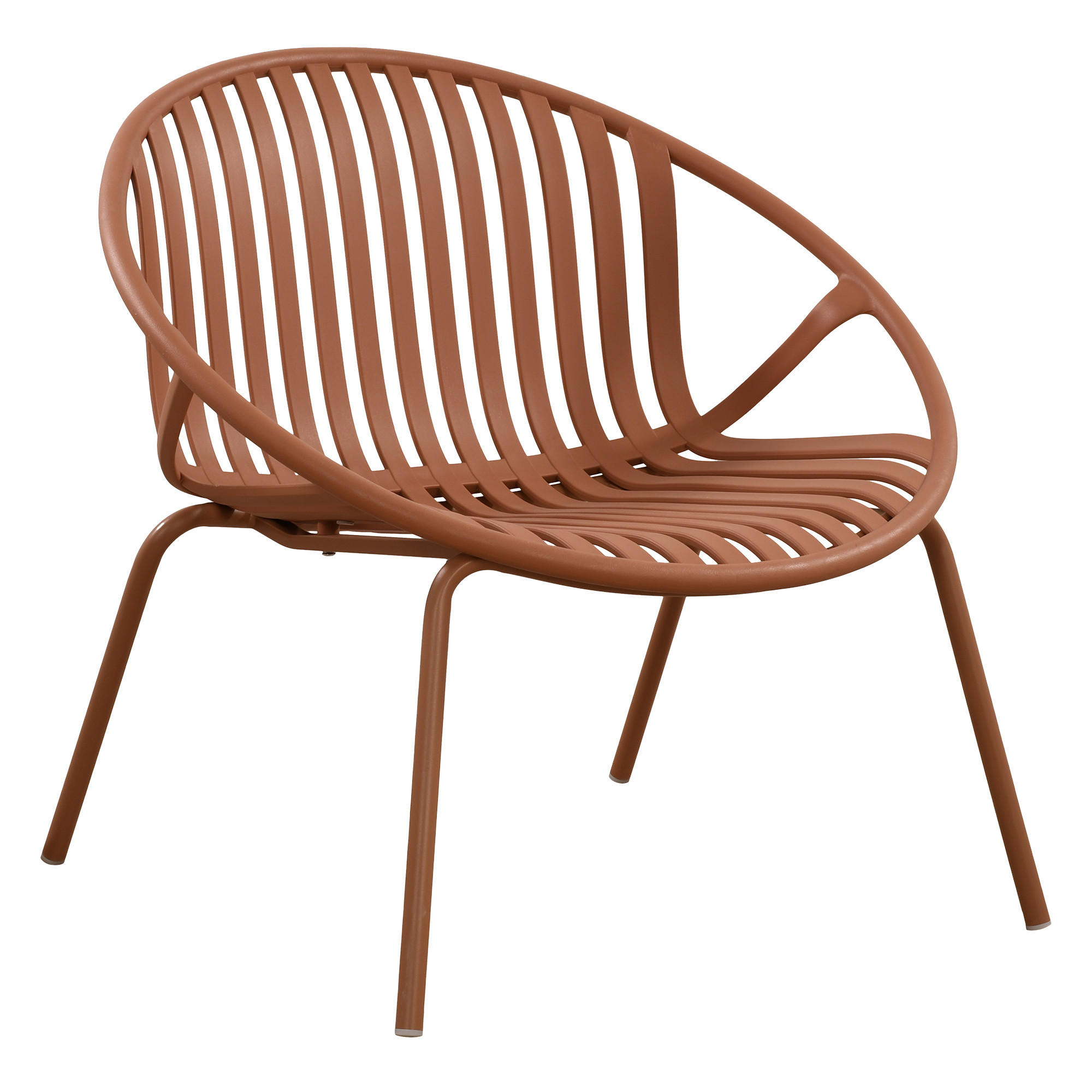 LOUNGESESSEL Barow Terrakotta 79.5 cm x 72.5 cm - Terracotta, Kunststoff (79/72/71cm) - Kenay Home