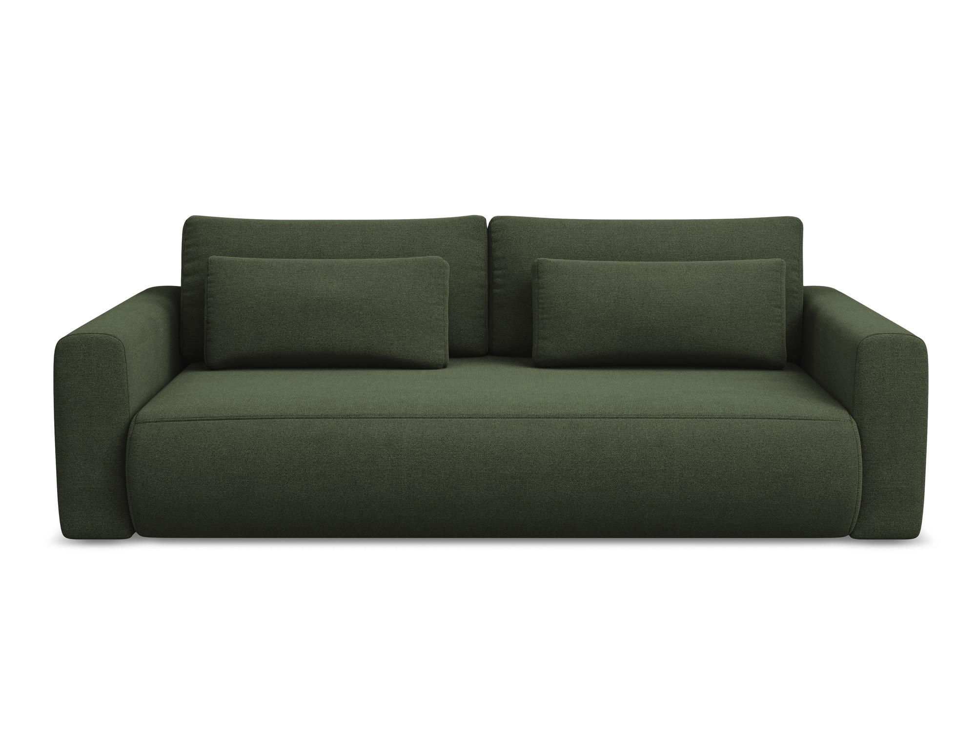 3-SITZER SOFA mit Schlaffunktion Strukturstoff Stoff Grün - Schwarz/Olivgrün, Kunststoff/Textil (238/82/105cm) - Makamii