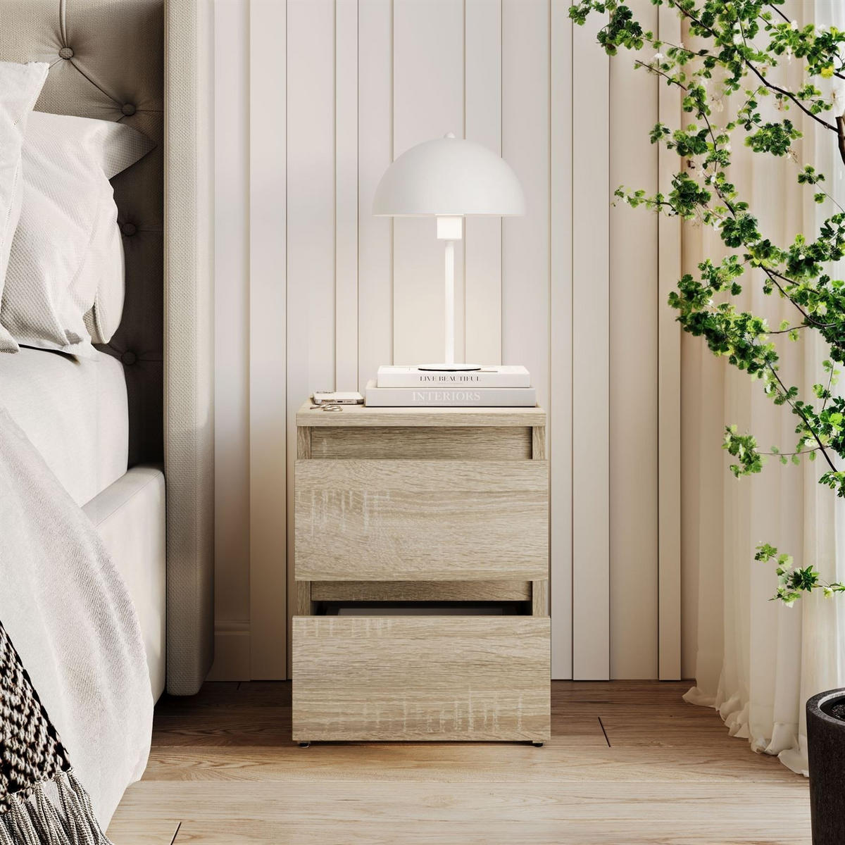 Nachttisch HANA M2 Sonoma Eiche - Sonoma Eiche, Holzwerkstoff (30/40/30cm) - Lookway