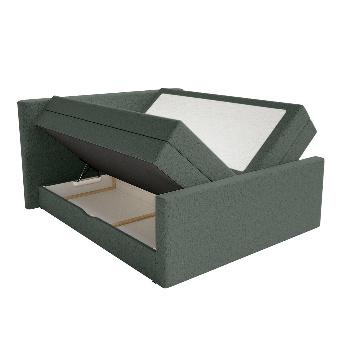 BOXSPRINGBETT Velipoja Premium 140x200 cm, Grün - Grün, Textil (140/200cm) - Fedve