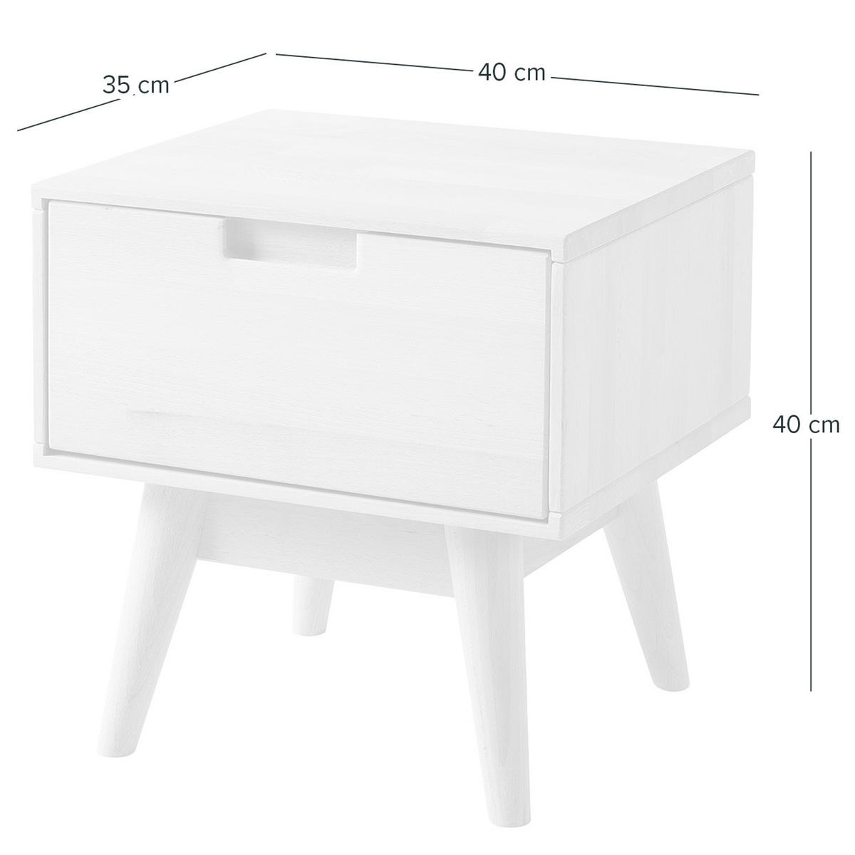 NACHTTISCH - Buche massiv - Buchefarben, Holz/Buchenholz (40/40/35cm) - home24