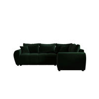 ECKSOFA MOLISA L PLUS Itaka 10 Rechts mit Schlaffunktion - Dunkelgrün, Textil (235/175cm) - Bedante