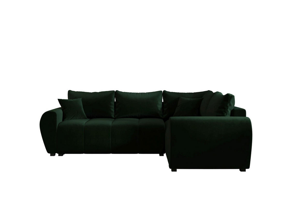 ECKSOFA MOLISA L PLUS Itaka 10 Rechts mit Schlaffunktion - Dunkelgrün, Textil (235/175cm) - Bedante