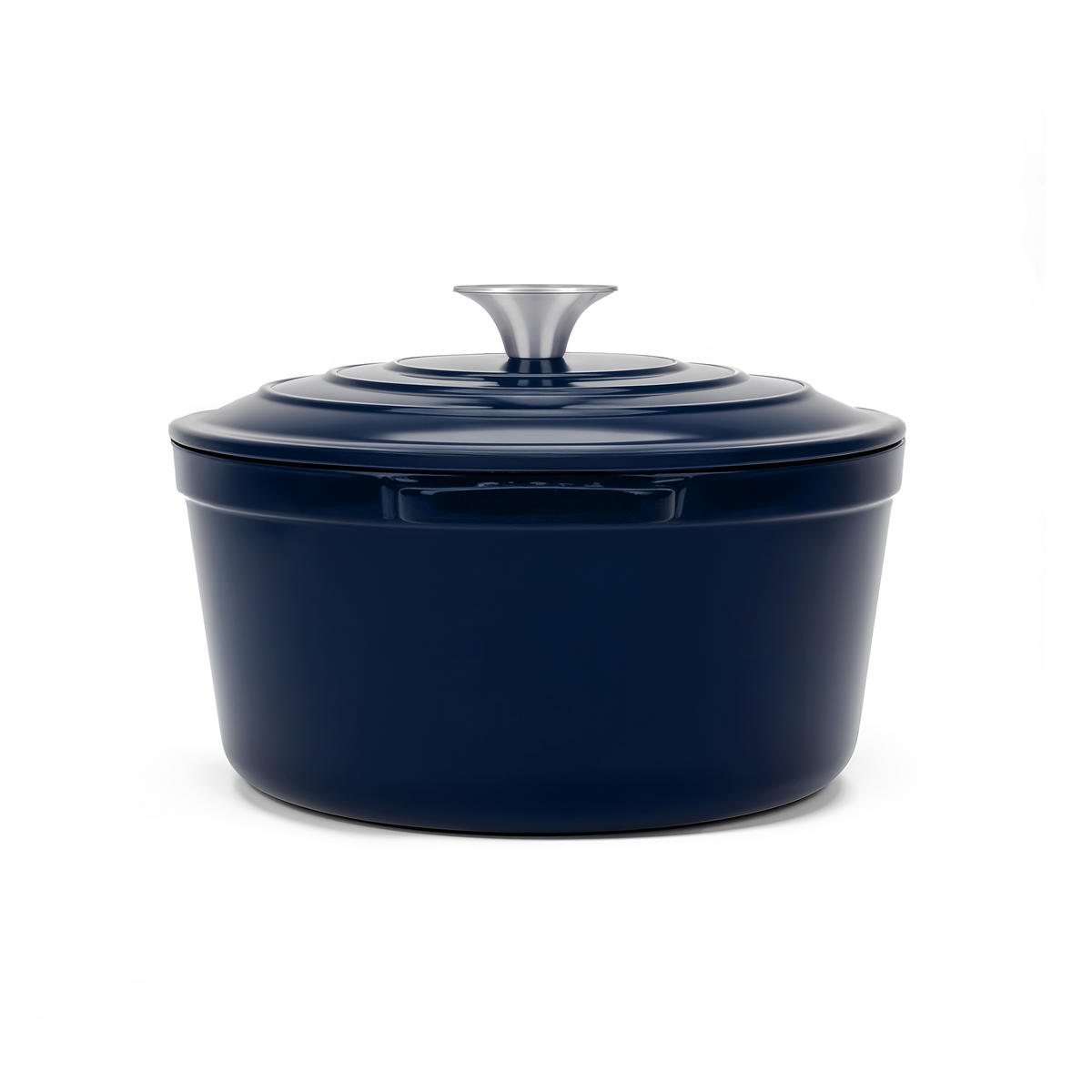 SCHMORTOPF ALMA22 Marineblau, Runder Schmortopf aus emailliertem, Gusseisen 22 cm, Fassungsvermögen 3,3 L - Schwarz, Metall (31.6/27.9/15.8cm) - La Fonderie 1890