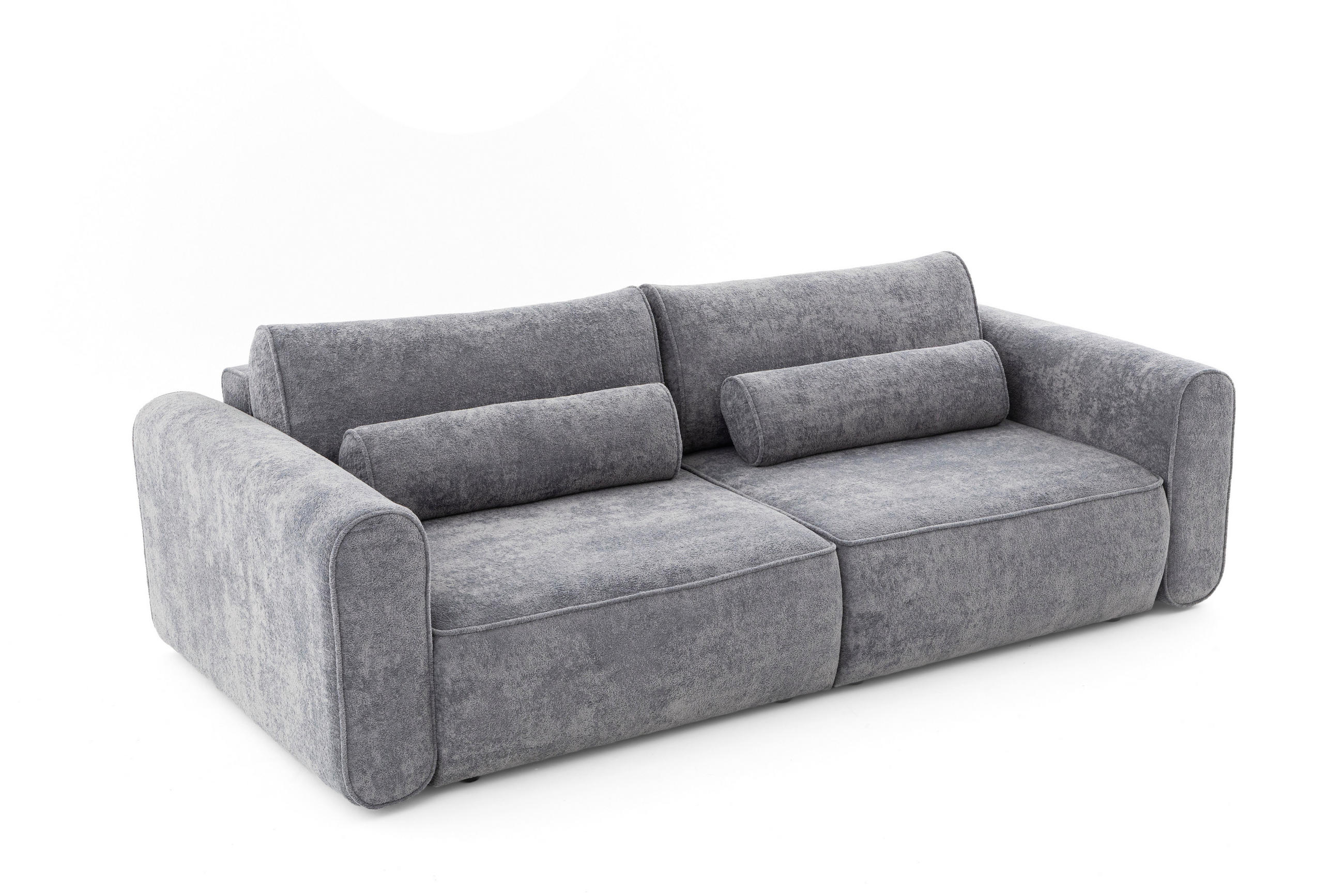 ECKSOFA Motion mit Schlaffunktion Funktional 3-sitzer Sofa - Dunkelgrau, Textil (250/120cm) - Muffo