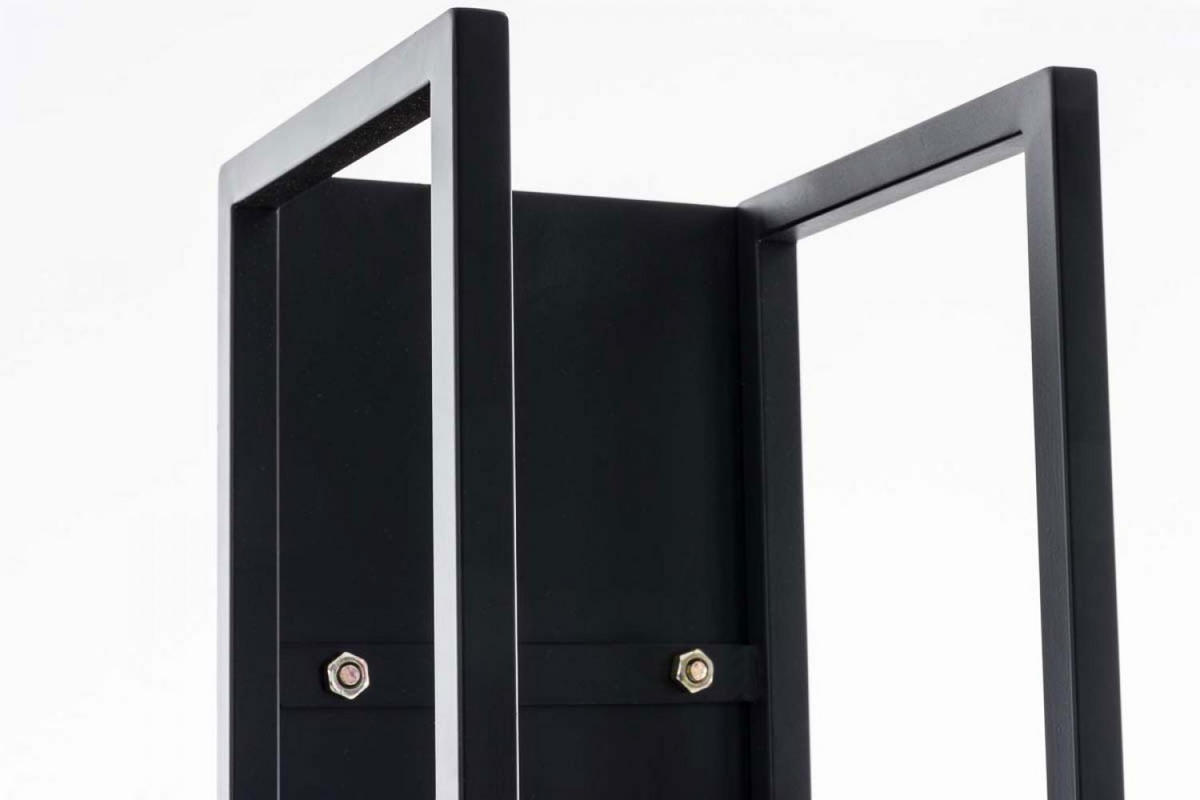 KAMINHOLZREGAL 25/25/80 cm Metall schwarz-matt - Schwarz, Metall (25/80/25cm) - CLP