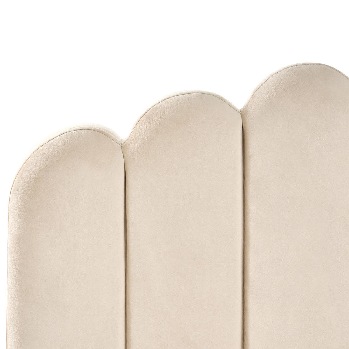 BETT mit Lattenrost 160/200 cm Samtstoff Beige Sauvian - Beige, Textil (160/200cm) - Beliani