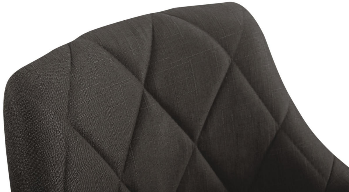 ARBEITSHOCKER Lazius Stoff dunkelgrau - Dunkelbraun, Metall (47/82/49cm) - TPFLiving